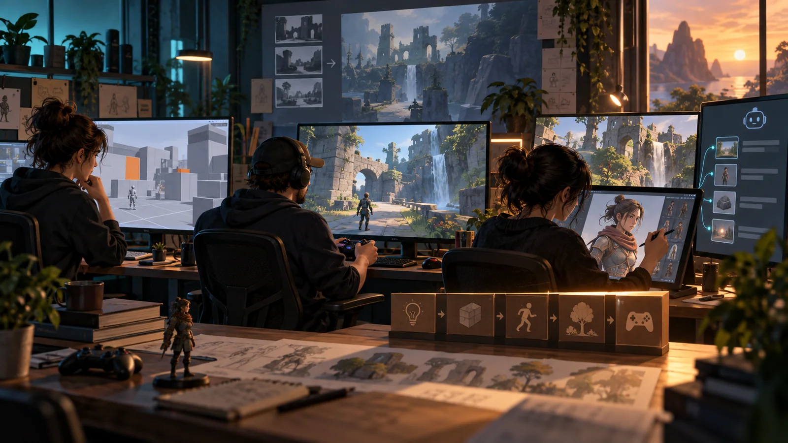 An indie team assembles one polished playable vertical slice